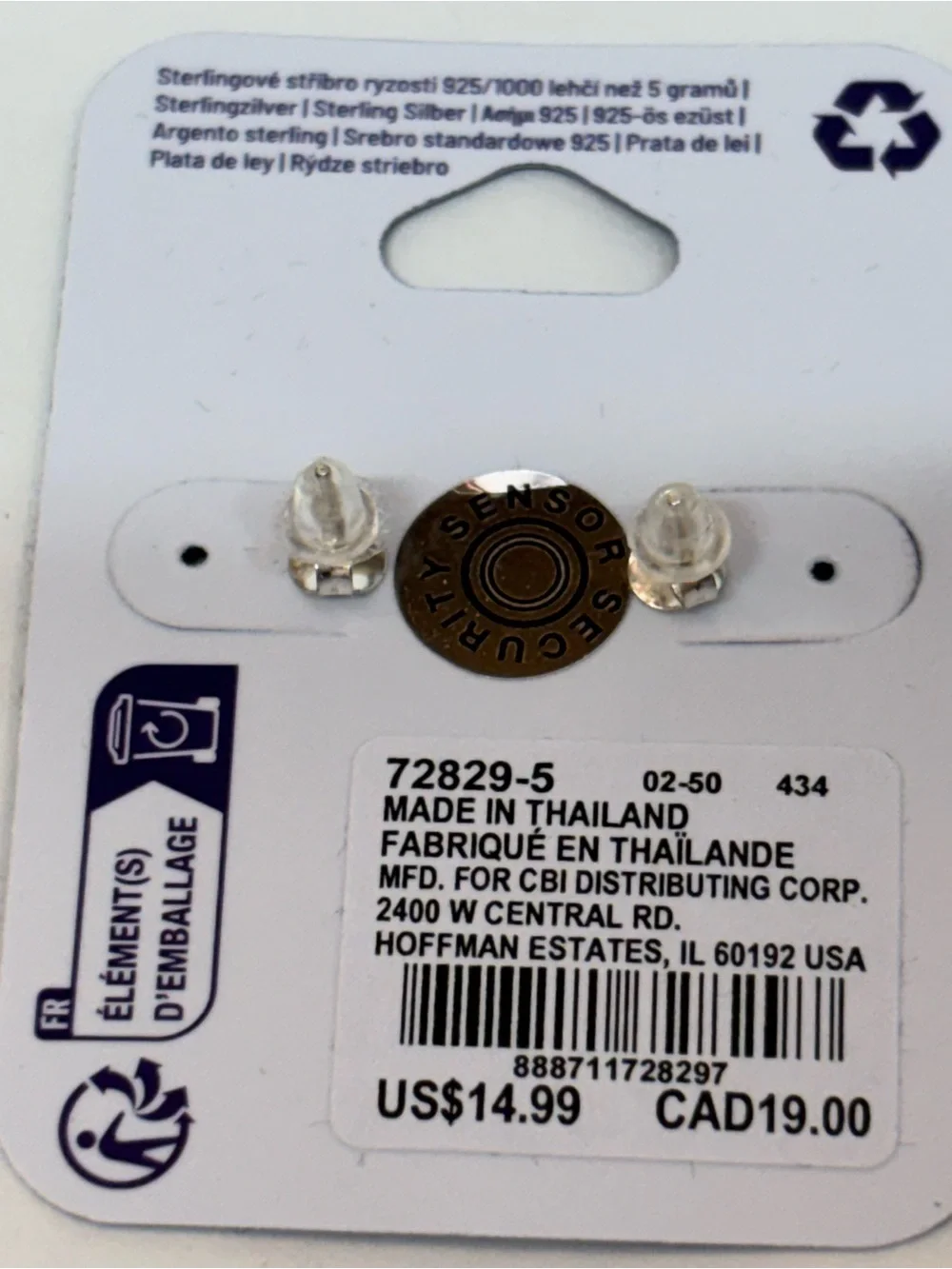 CLAIRE’S Earrings Studs Sterling Silver Dinosaur Green Pink